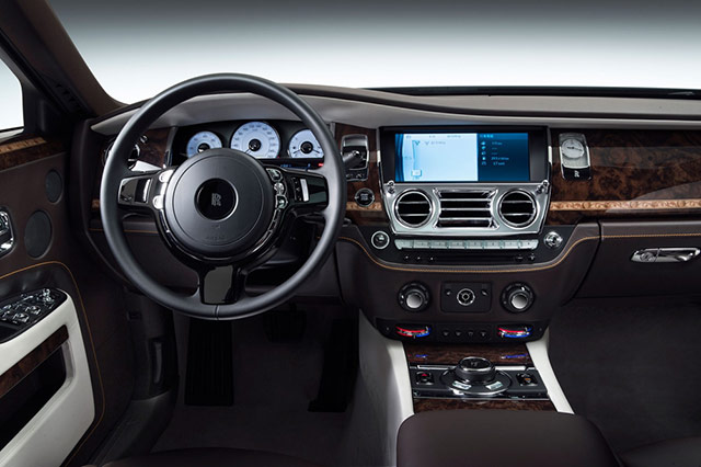 The interior of the Rolls-Royce Ghost Series II