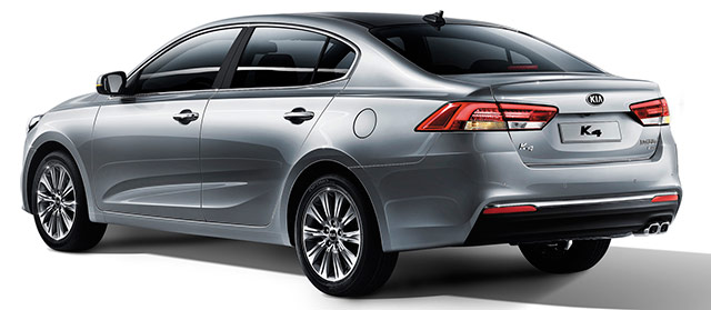 The rear of the Kia K4