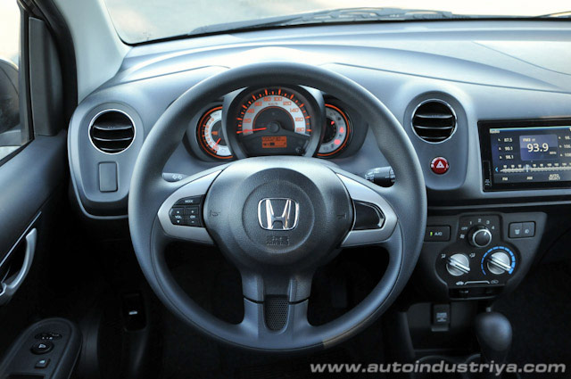 The interior of the 2014 Honda Brio