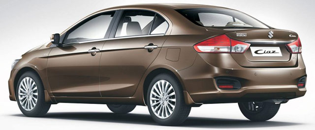 The rear and side profile of the Maruti Suzuki Ciaz
