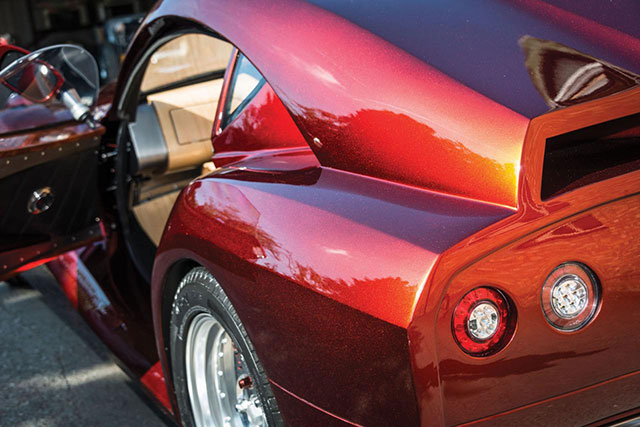 Rear quarter section of the car