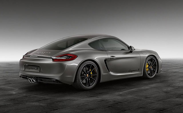 Rear shot of the Agate Gray Cayman S