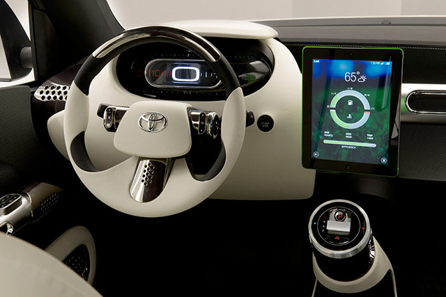 The steering wheel of the Toyota U2 concept