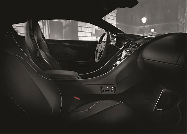 The interior of the Aston Martin Vanquish Carbon Edition