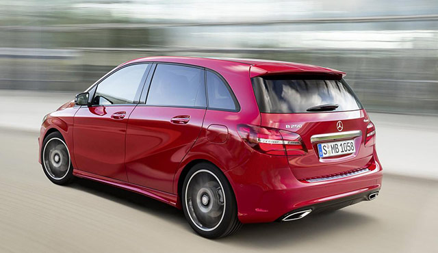 The rear of the 2015 Mercedes-Benz B-Class