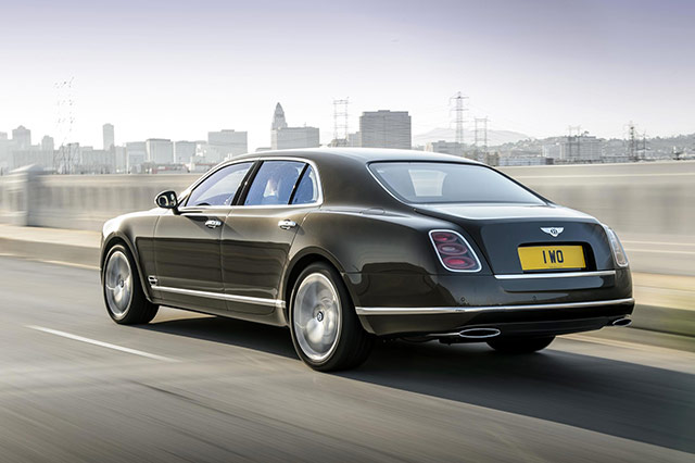 The Bentley Mulsanne Speed's side and rear view