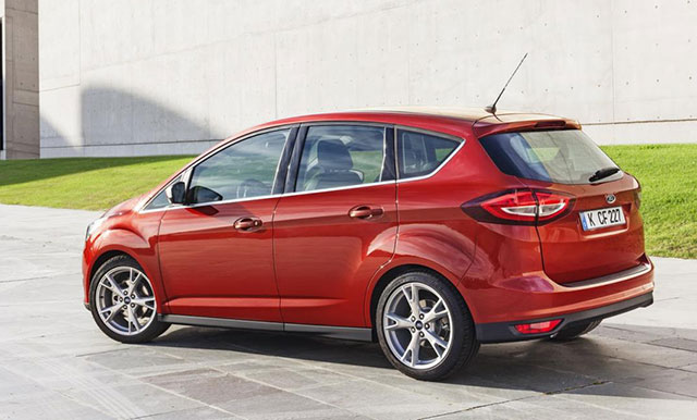 The side and rear profile of the Ford C-Max