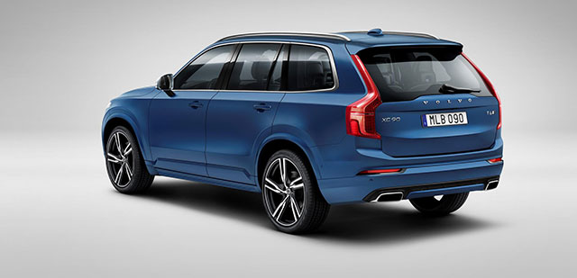Rear and side view of the Volvo XC90 R-Design