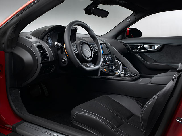 The interior of the Jaguar F-Type