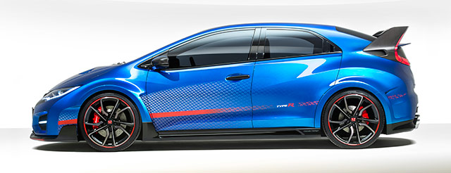 The side profile of the 2015 Honda Civic Type-R concept II