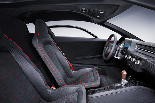 The interior of the Volkswagen XL Sport concept