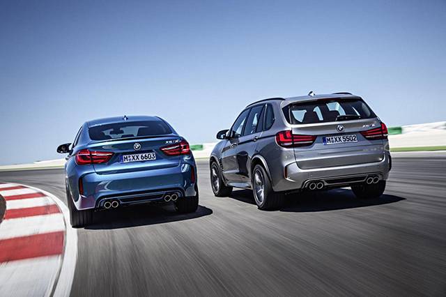 The rear of the BMW X5 M and X6 M