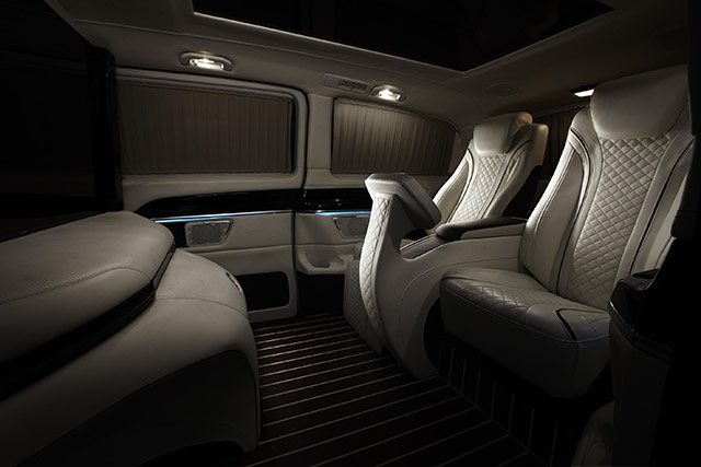 The interior of the HQ Custom Design: Luxury van