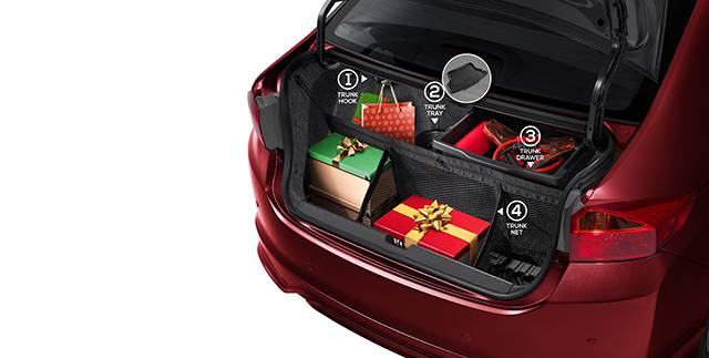 The free trunk organizer available for the Honda City