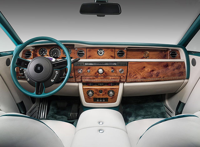 The interior of the Rolls-Royce Maharaja Phantom Drophead Coupe