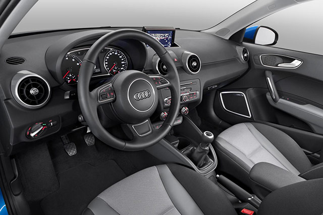 The interior of the facelifted 2015 Audi A1