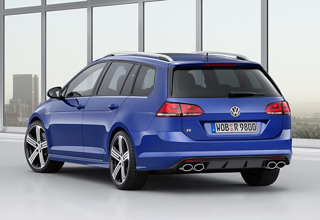 The rear of the Volkswagen Golf R Variant