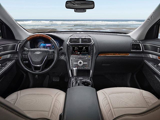 The interior of the 2016 Ford Explorer
