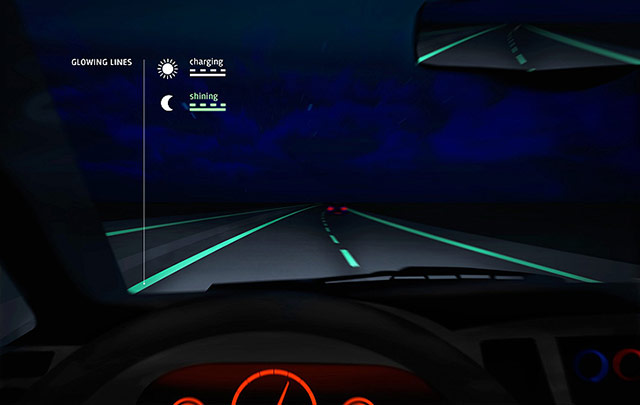 The solar-powered glowing highway in Oss, Netherlands