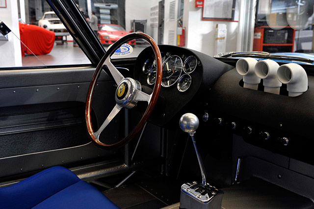 The interior of the Ferrari 250 GTO
