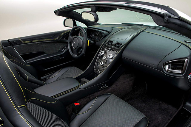 The interior of the Aston Martin Works 60th anniversary model