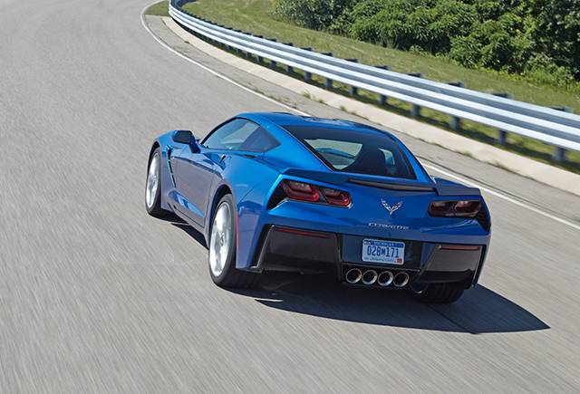 The hexagonal taillights of the C7 Corvette