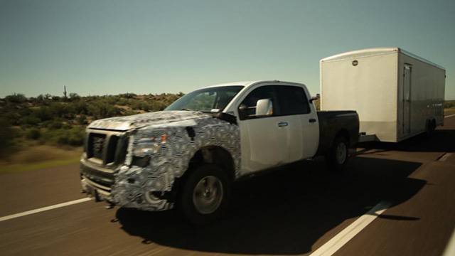 The camouflaged 2016 Nissan Titan