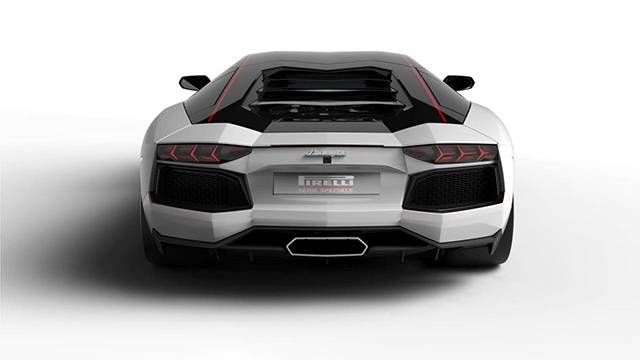 The rear of the special edition Aventador