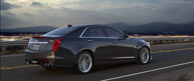 The rear and side of the 2016 Cadillac CTS-V