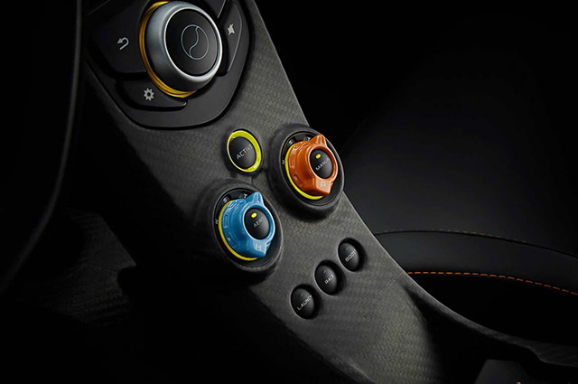 The interior of the customized McLaren P1