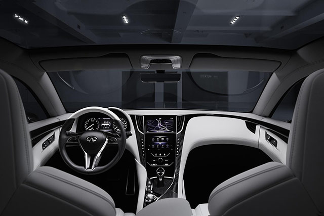 The interior of the Infiniti Q60 concept