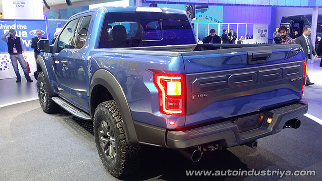 The rear and side of the 2017 Ford F-150 Raptor