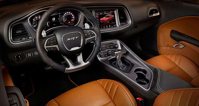 The interior of the 2015 Dodge Challenger SRT Hellcat