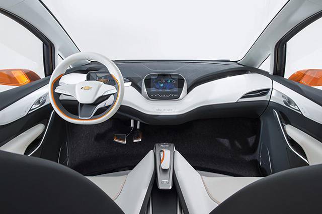 The interior of the Chevrolet Bolt EV concept