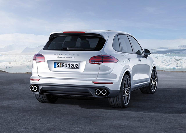 Rear of the 2015 Porsche Cayenne Turbo S