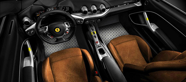 The interior of the Ferrari F12 Berlinetta special edition