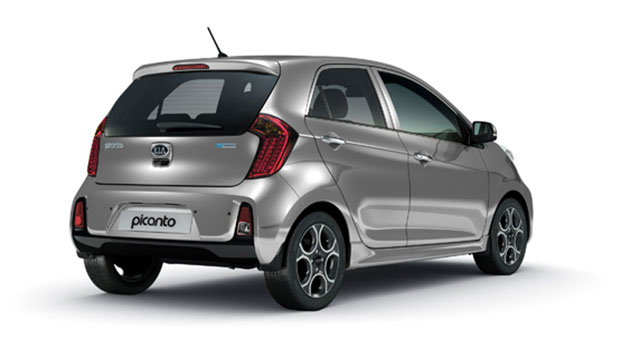 The rear and side of the Kia Picanto