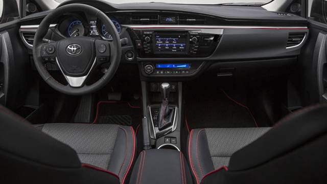 The interior of the Corolla