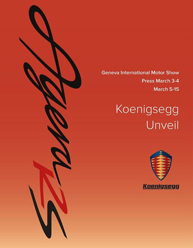 The Agera RS Geneva debut announcement