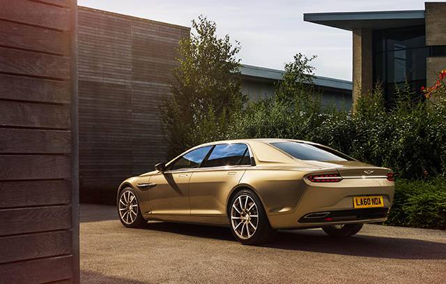 The rear and side of the Aston Martin Lagonda Taraf