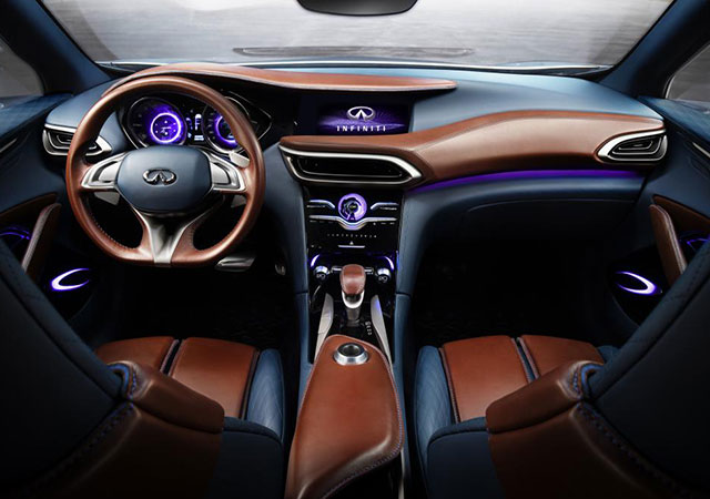 The interior of the Infiniti QX30 Concept