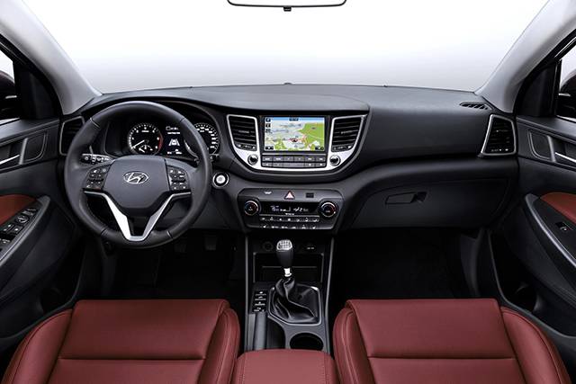 The interior of the 2015 Hyundai Tuscon