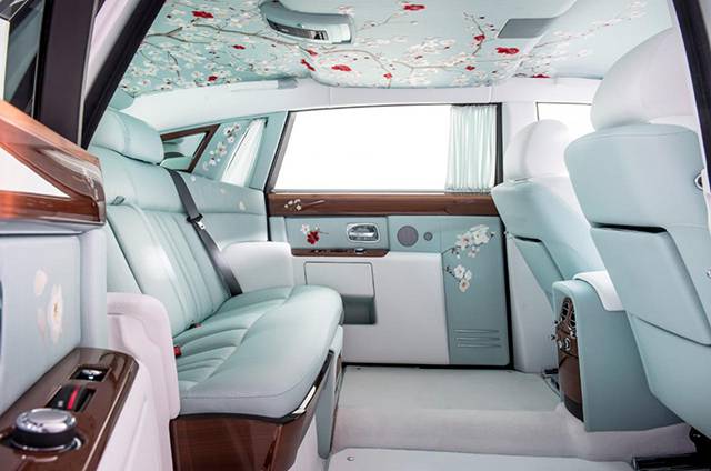 The oriental-themed interior of the Rolls Royce Phantom Serenity
