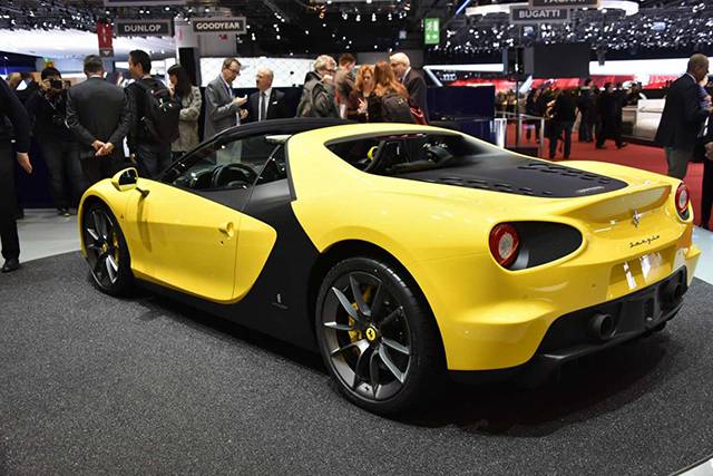 The rear and side of the Ferrari Sergio