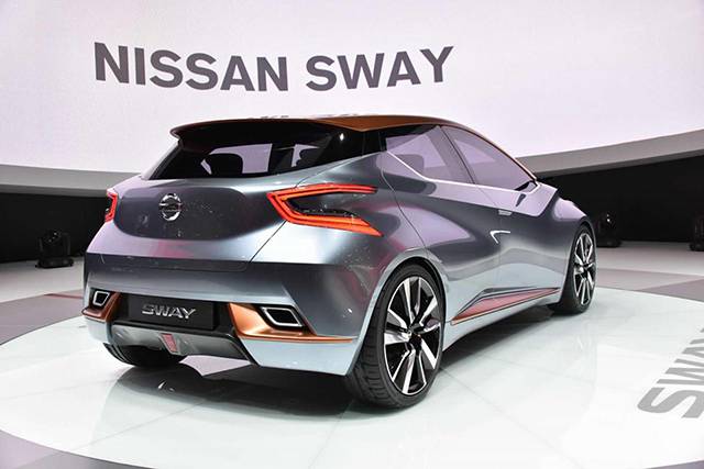 The rear and side of the Nissan Sway concept