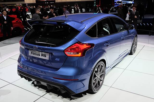 The rear of the 2016 Ford Focus RS