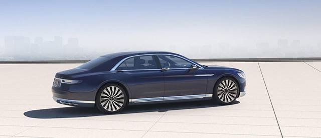 The rear and side of the Lincoln Continental concept