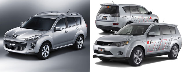 The Peugeot and Mitsubishi midsize SUVs