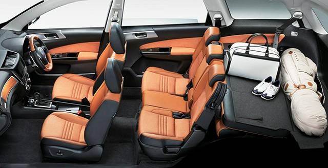 The configurable seating arrangment of the Subaru Exiga Crossover 7