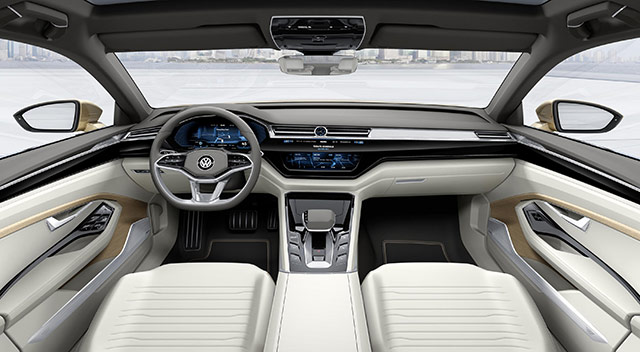 Interior of the Volkswagen C Coupe GTE concept